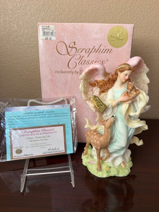 Roman, Inc Other - 1998 Seraphim Classics Lillian Nurturing Life Angel Figurine w/Deer 1998 NEW